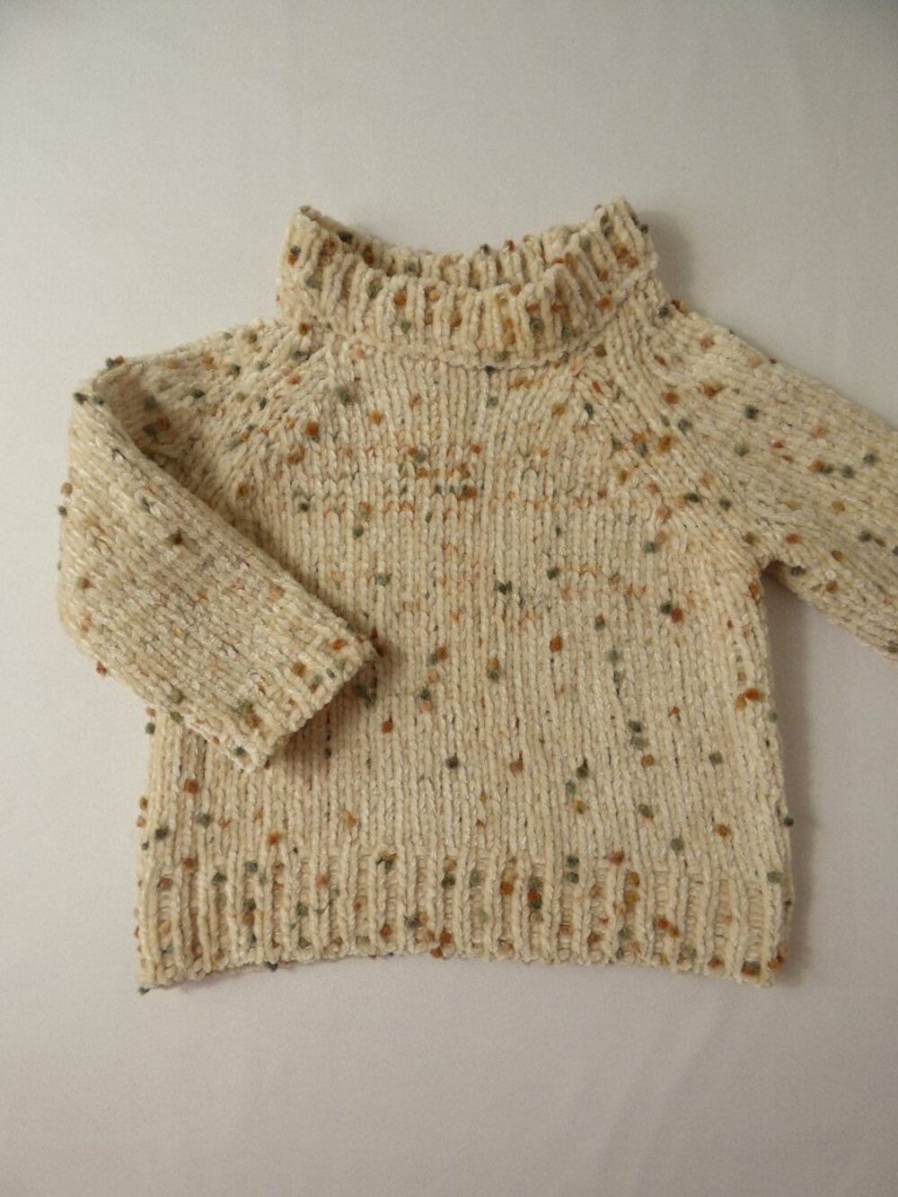 Rylee + Cru Baby Chenille Cream Speckled Turtleneck Sweater, Size 6-12 Months